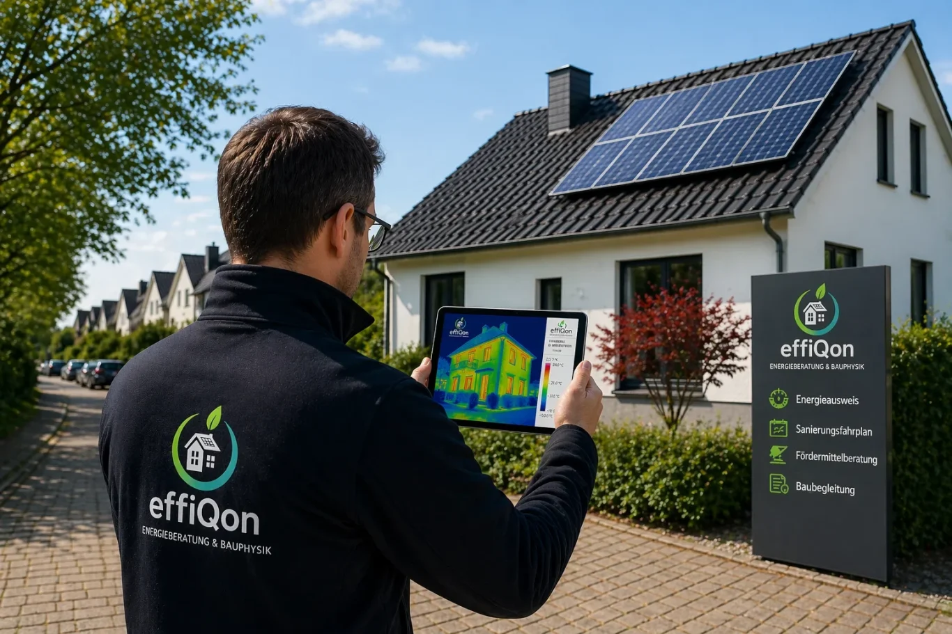 Energieberatung Ulm – effIQon Thermografie Energieberatung Ulm – Thermografie eines Wohngebäudes zur Analyse von Wärmeverlusten